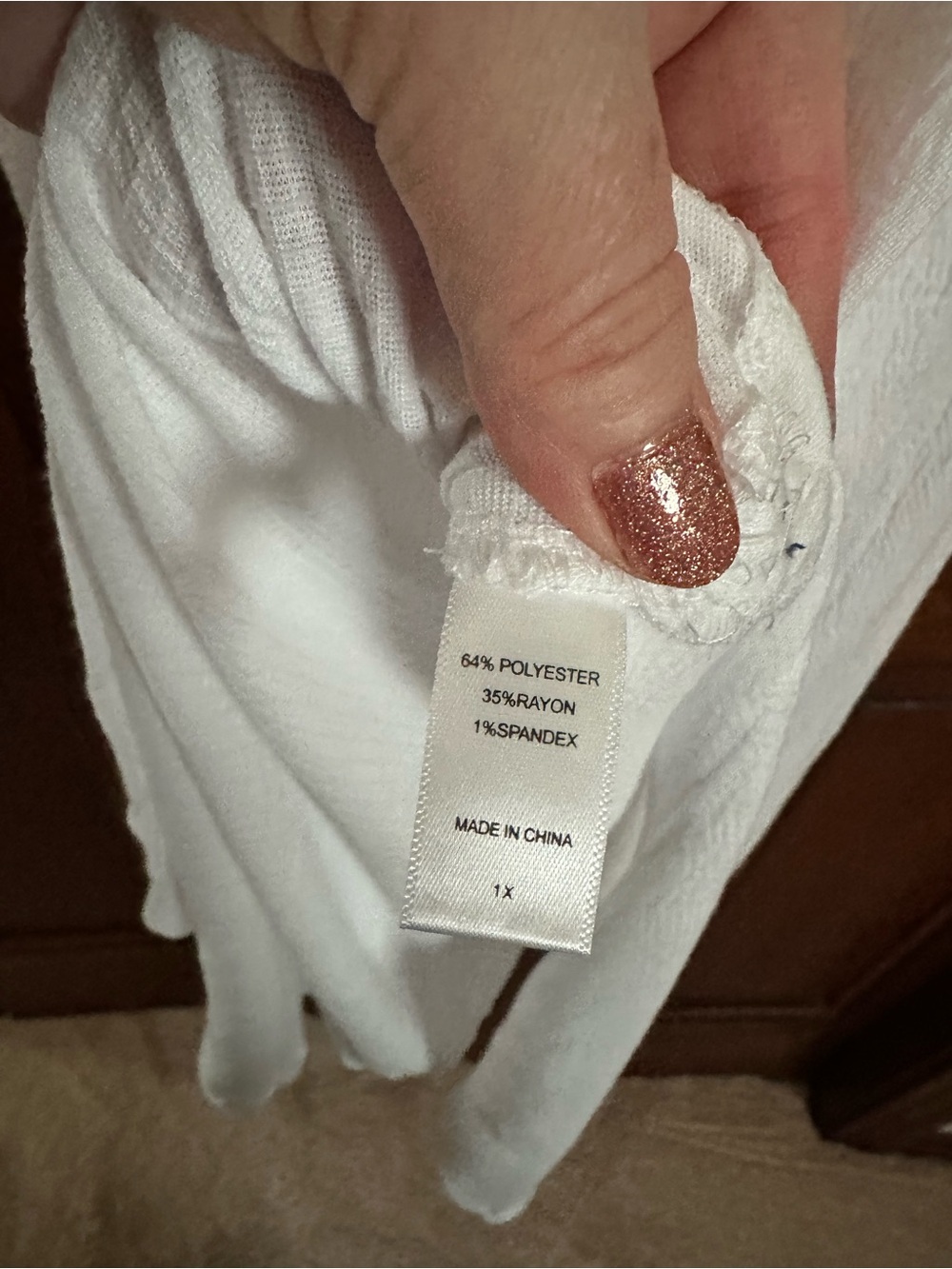 Aria White Long Nightgown with Pocket 1X NWOT - Picture 4 of 5
